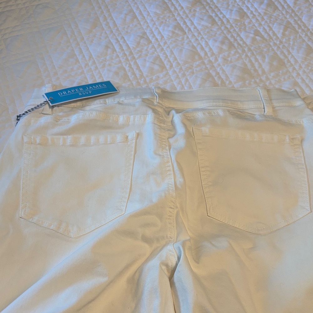 Draper James White High Waisted Skinny Fit Jeans with Button Fly 14 - Picture 6 of 6